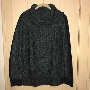 Hunter Green/Navy, Chunky Cowl Neck Sweater